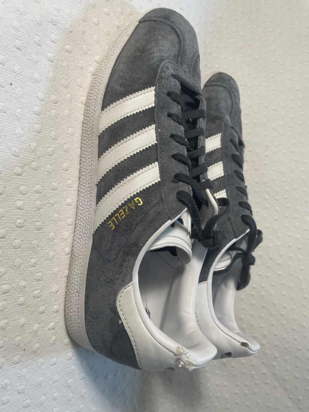 adidas Gazelle Suede Sneakers in Grey and White mens 9